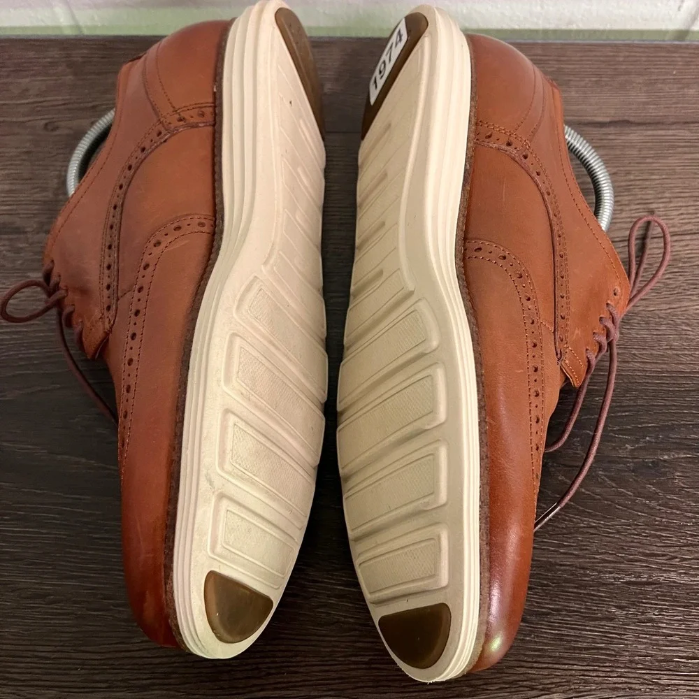 Cole Haan Grand.OS Mens 10M British Tan Leather Wingtip Oxford Shoes C26471